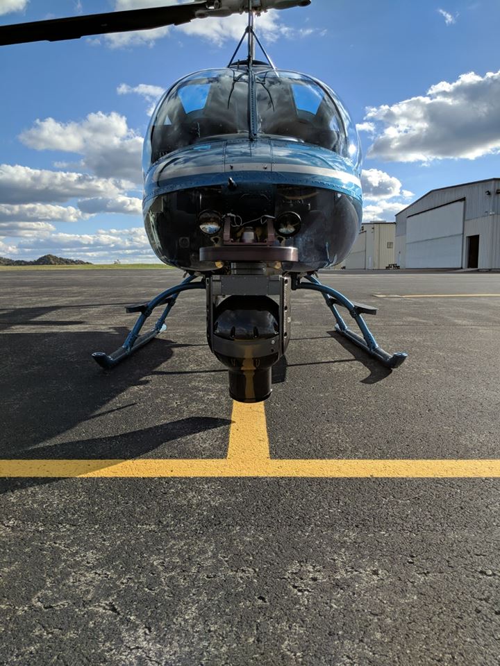 Close up of helicopter and inspection tools