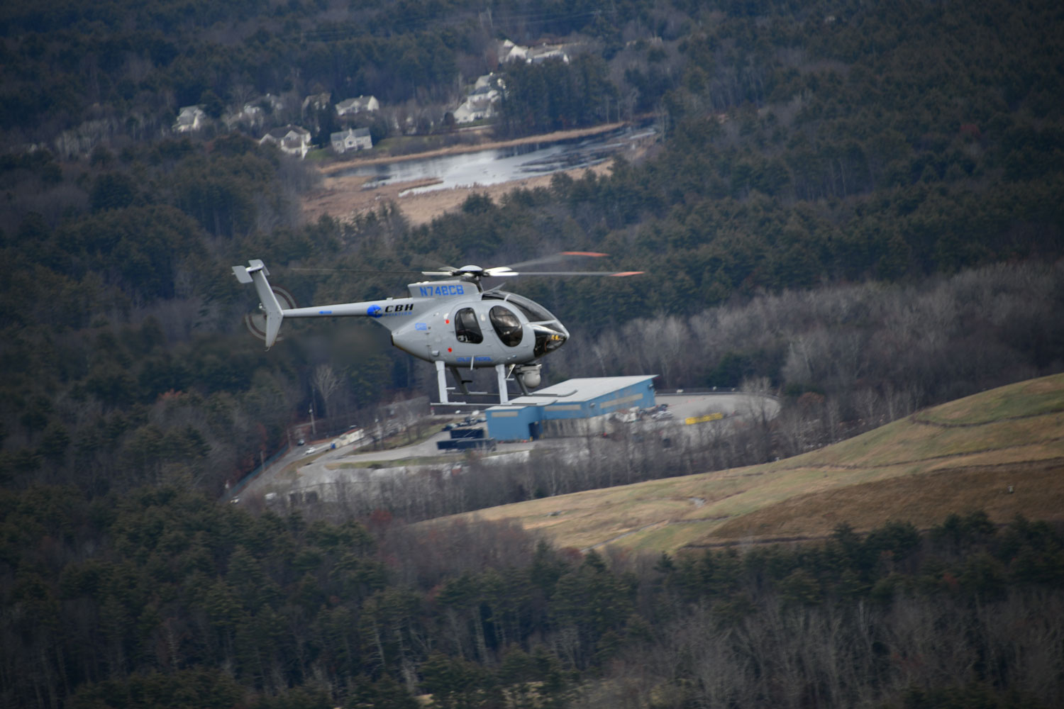 CBH Aviation Helicopter flies over for pipeline inspection